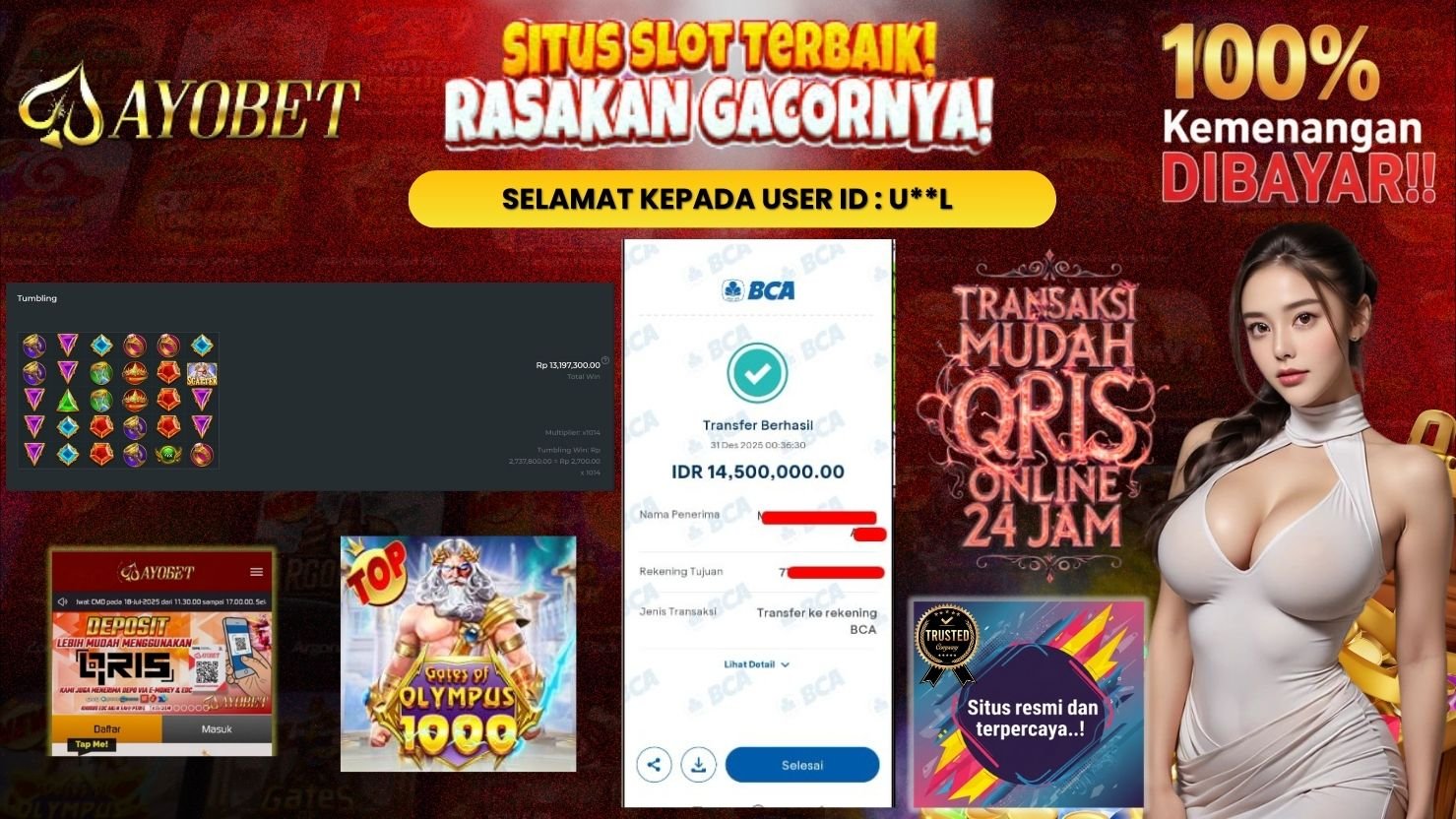 AYOBET JACKPOT SLOT GATES OF OLYMPUS 1000